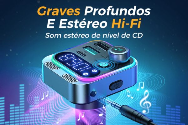 Joyroom CL17 Bluetooth 5.3: o transmissor FM que traz som limpo, chamadas claras e recarga turbo para seu carro