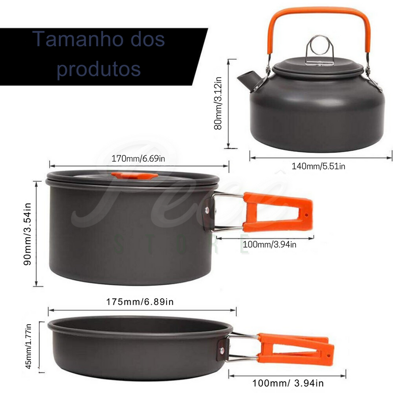 Kit cozinha para acampamento