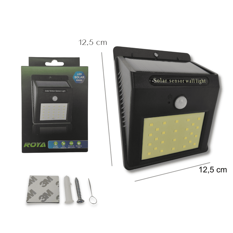 Luminária Solar com sensor de movimento e 25 leds