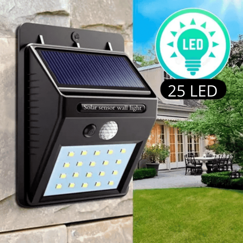 Luminária Solar com sensor de movimento e 25 leds