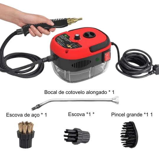 Limpador a Vapor Portátil 2500W - Limpeza Profunda e Sem Esforço!