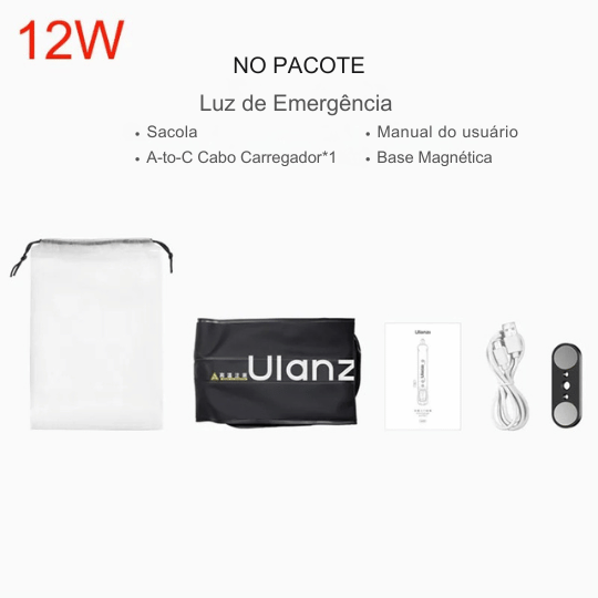 Luz de Emergência LED Ulanzi UA12 – Tubo de Ar Portátil e Magnético