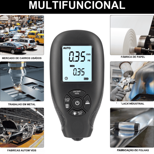 Medidor de Espessura de Tinta e Verniz para Vistoria de Carros