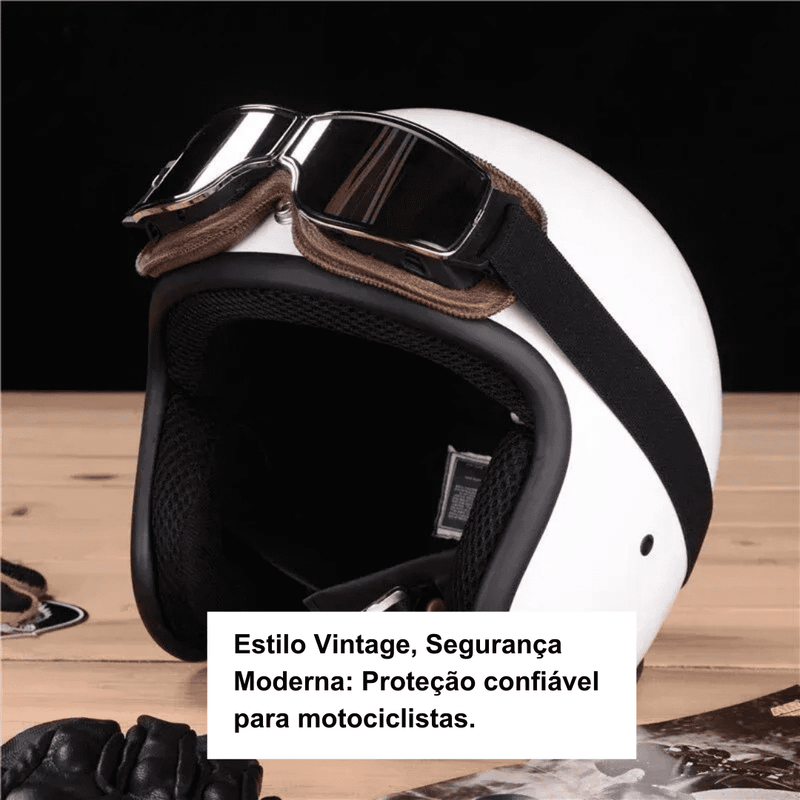 Óculos de Proteção Retrô para Motocicleta