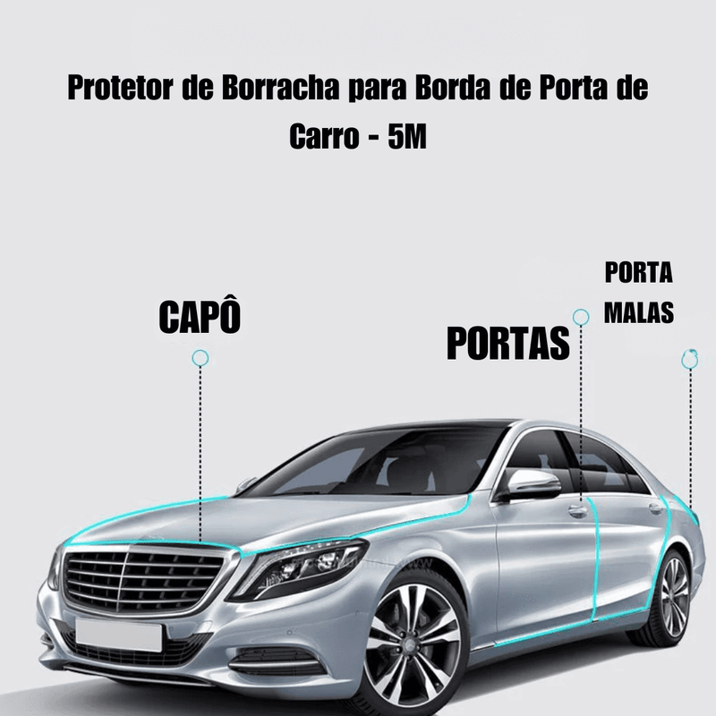 Protetor de Borracha para Borda de Porta de Carro - 5M