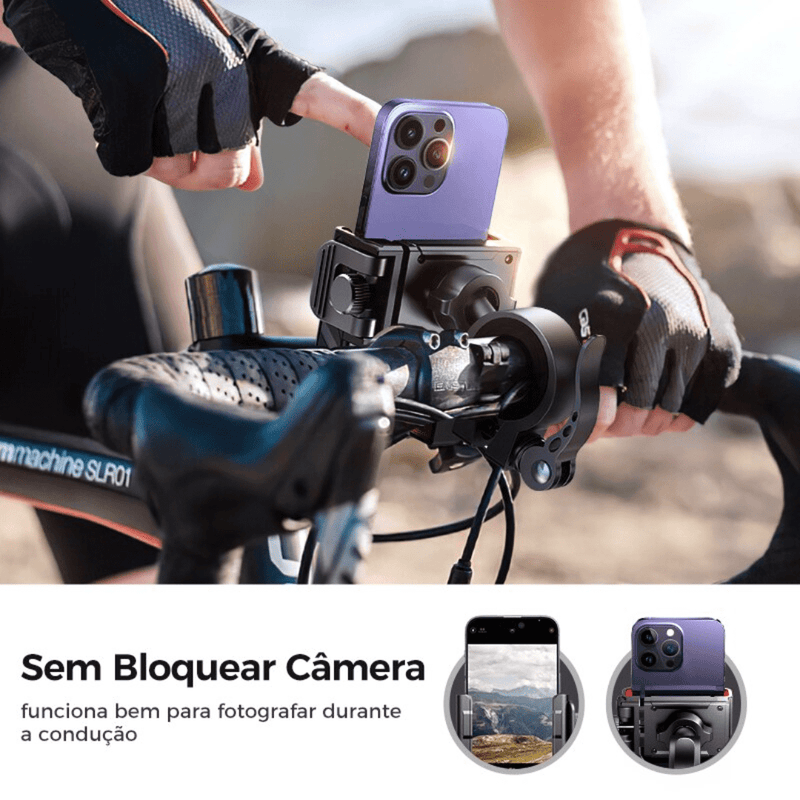 Suporte para Celular para Bicicletas e Motos - Compatível com iPhones, Galaxies e Outros Smartphones