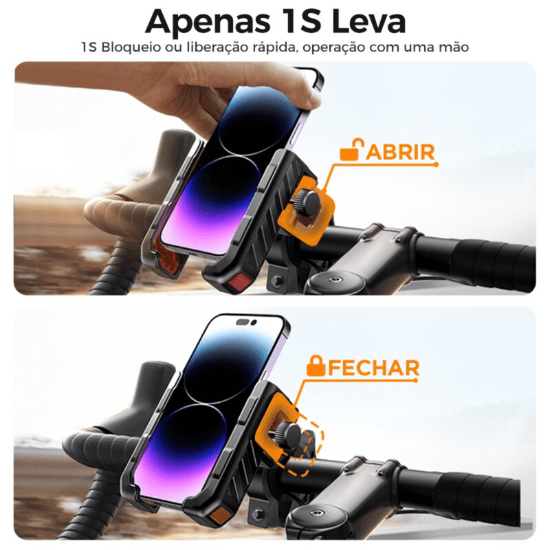 Suporte para Celular para Bicicletas e Motos - Compatível com iPhones, Galaxies e Outros Smartphones