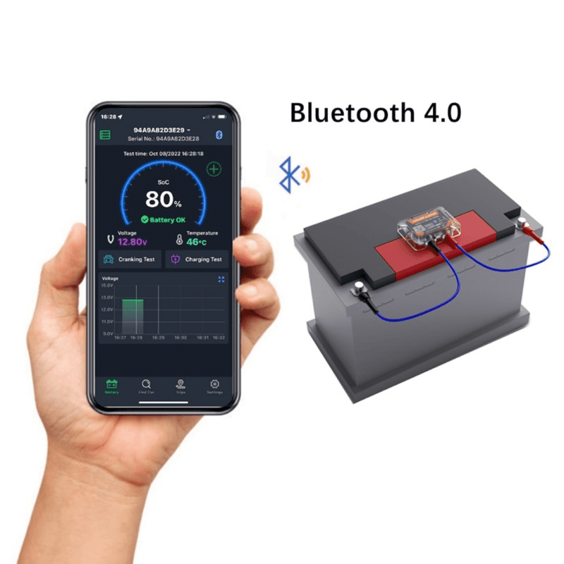Monitor de Bateria Inteligente Bluetooth para Veículos - Pecê Store