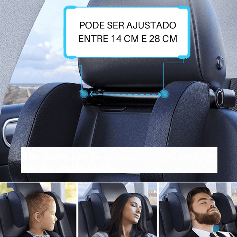 Travesseiro de Apoio de Cabeça Ajustável para Carro - Pecê Store